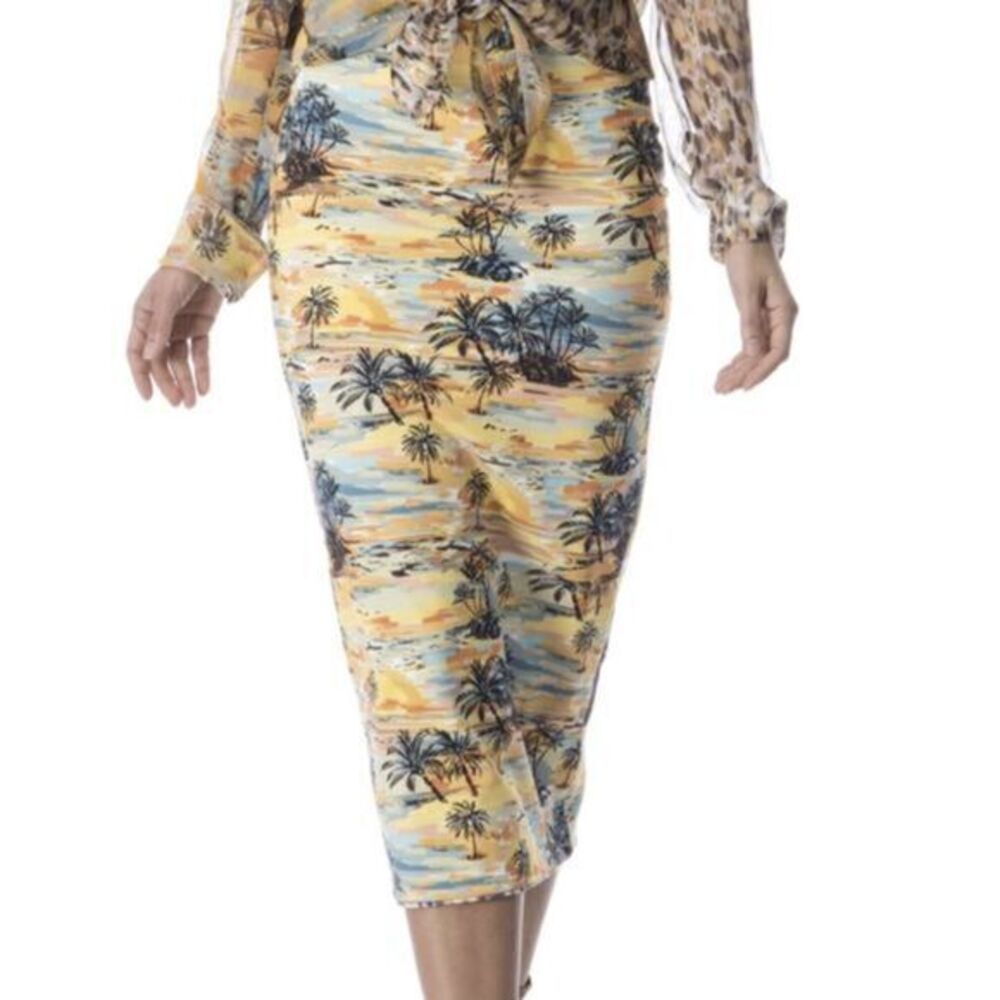 LE SUPERBE Two Timer Skirt - Sandy Beaches / Banana Leopard
